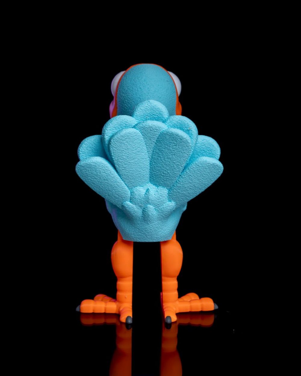 Articulated Dodo Bird – Custom – 3D Printed – Figure, rear view showcasing detailed texture and vibrant colors.