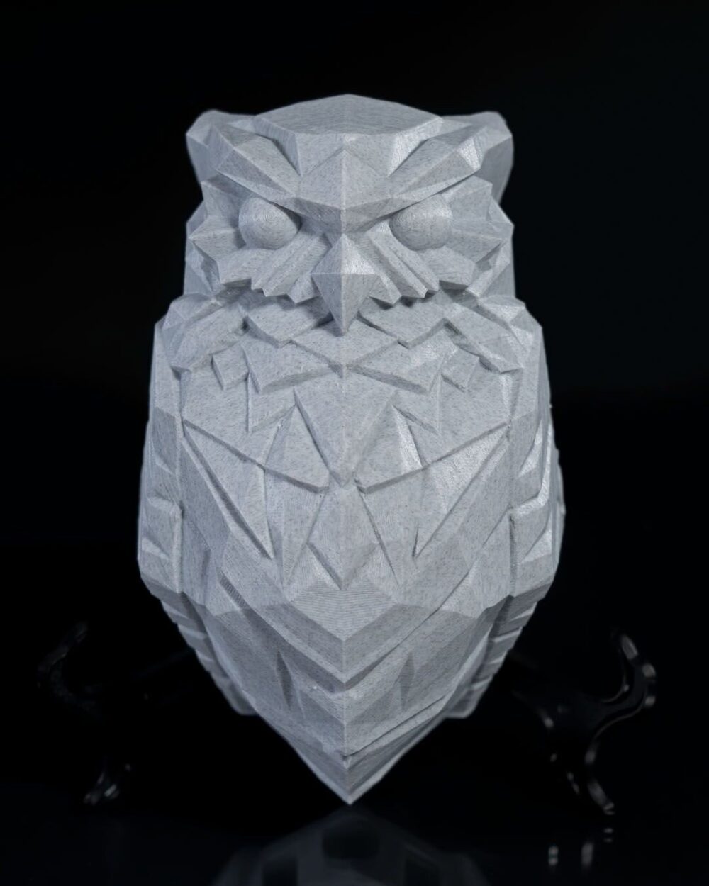 Geometric owl-shaped LED night light in gray, perfect for kids and adults as whimsical decor.