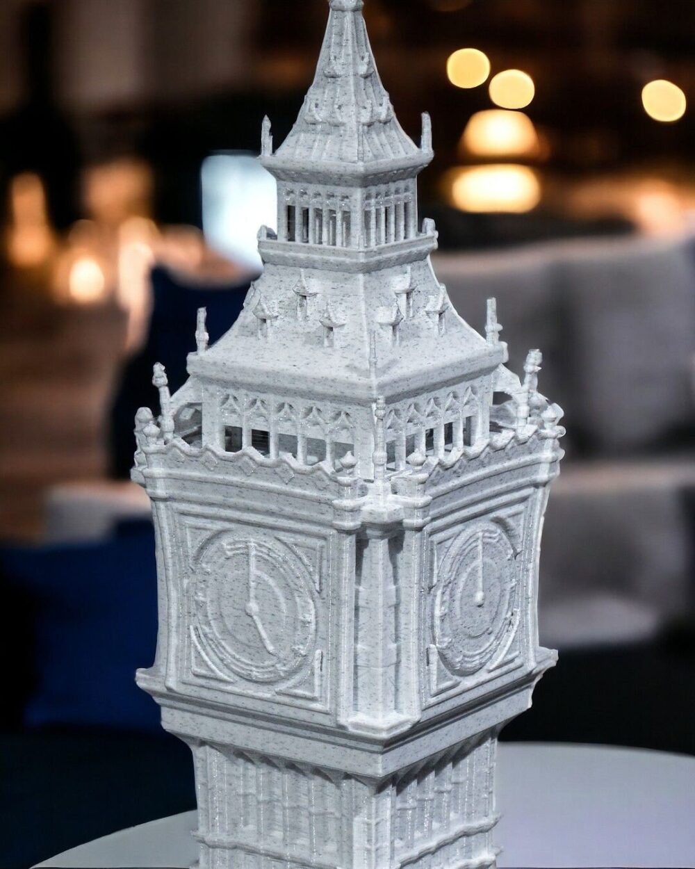 Stunning Big Ben replica statue with intricate details, displayed on a table as part of home decor and collectible gift.