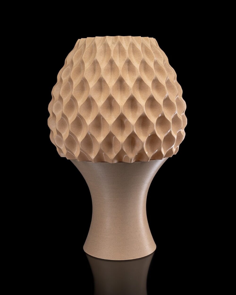 Reverse Diamond Table Lamp in modern yellow finish, showcasing a unique textured design on the product page for contemporary home lighting.